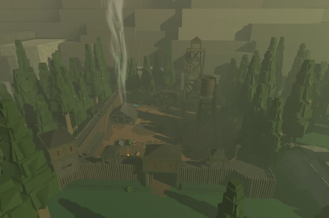 Outlaw Hideout spawn in woods fortress in Bridger Western